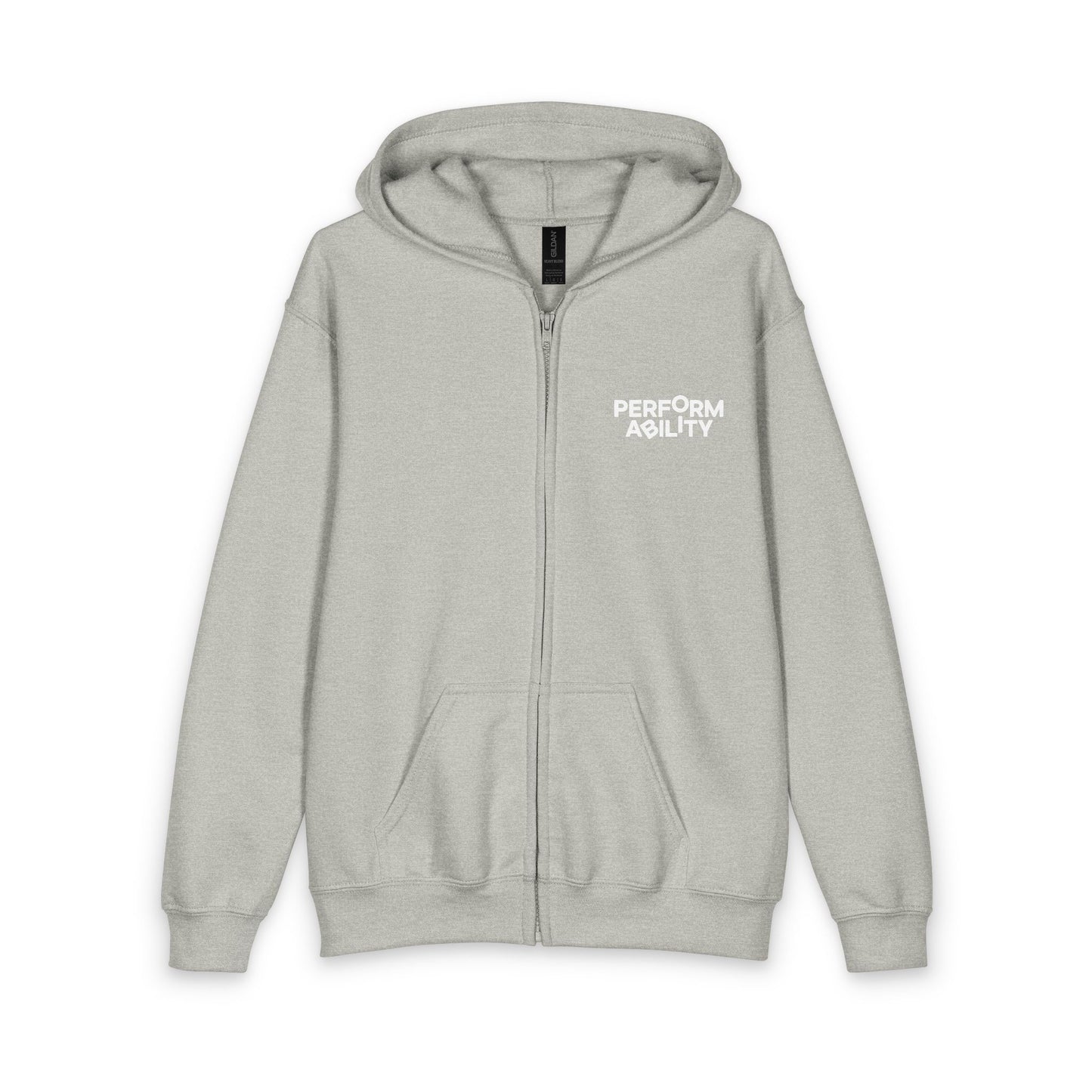 Youth Zip Hoodie — "Perform Ability" Graphic Zip-Up for Kids