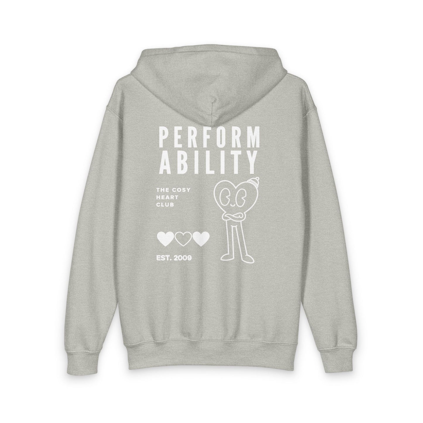 Youth Zip Hoodie — "Perform Ability" Graphic Zip-Up for Kids