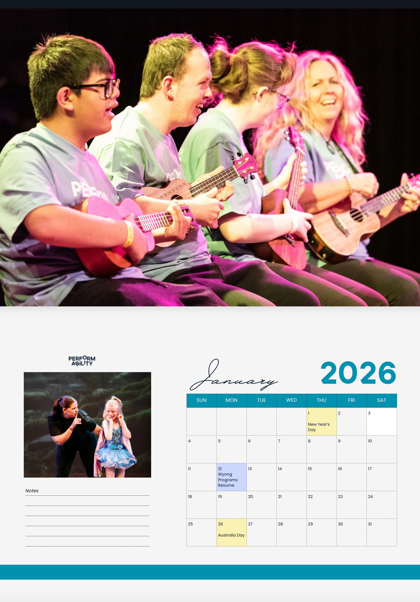 2026 Perform Ability Wall Calendar (Pre-Order)